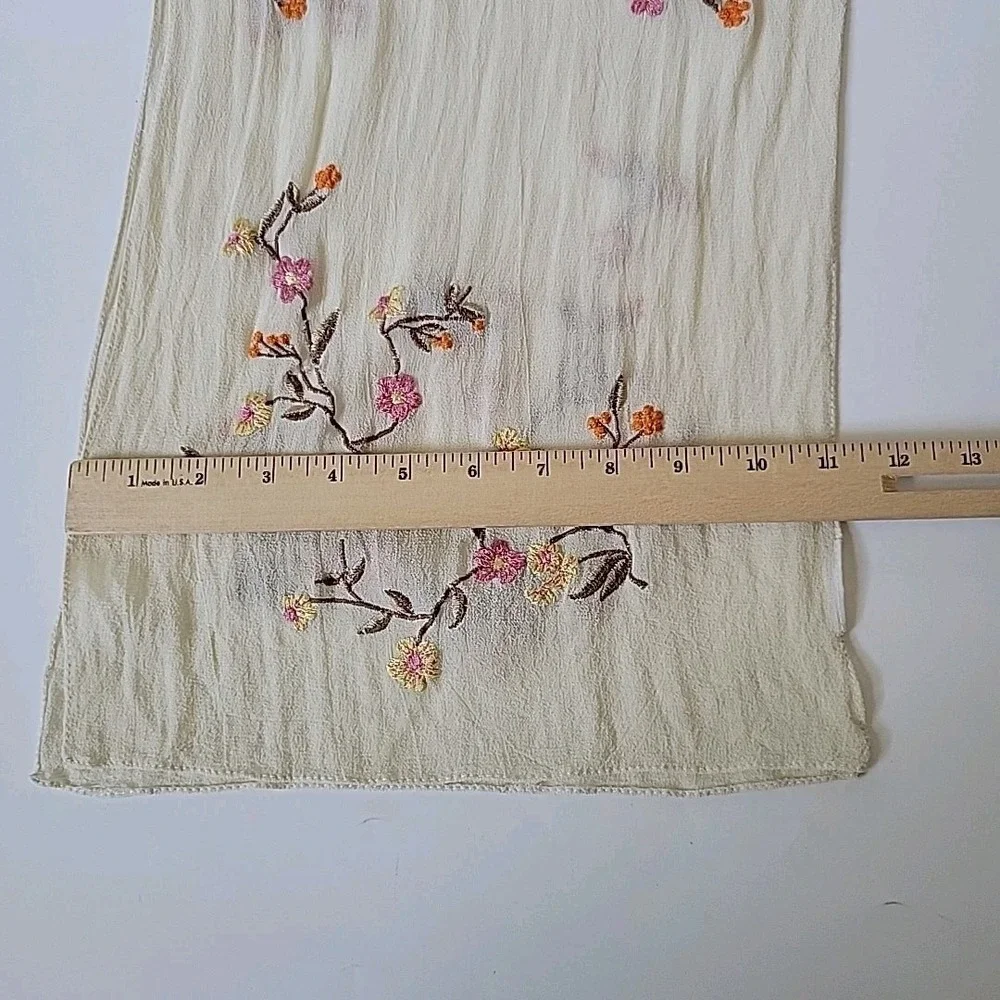 Embroidered Silk Scarf Pouch Set Rectangle Elegant Floral Coquette‎ Modern Retro